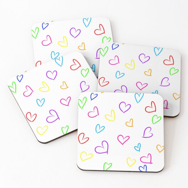 Item preview, Rainbow heart outline pattern designed and sold by laceystreams-shop.