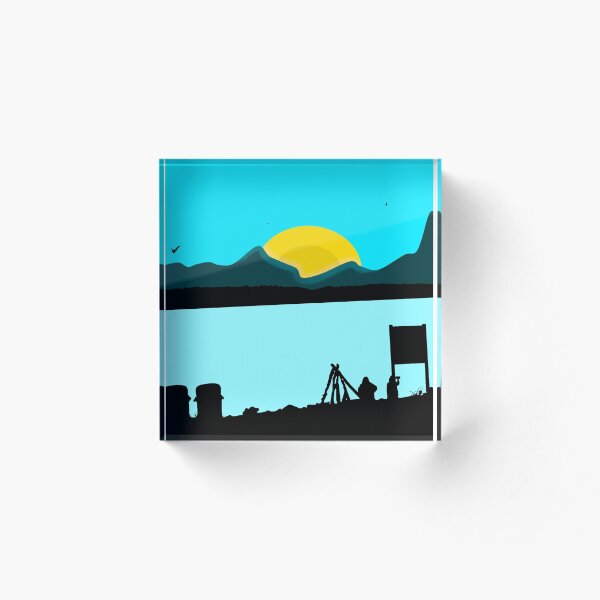 Artikelvorschau, Sonnenuntergang in der Nähe von Bergen und Fluss entworfen und verkauft von Nadey.