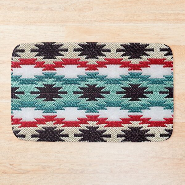 Item preview, Southwestern Blanket Design, Navajo Blanket, Turquoise red black white pattern, tom keys designed and sold by Nostrathomas66.