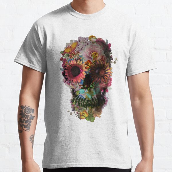 Floral Skull T-Shirts For Sale | Redbubble