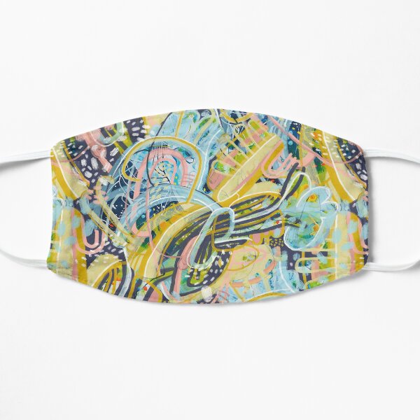Pastel Blue Blossoms Flat Mask