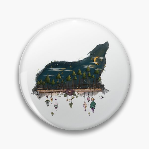 Item preview, Boho Wolf Howling Native American Spirit Animal designed and sold by mymysterycloset.