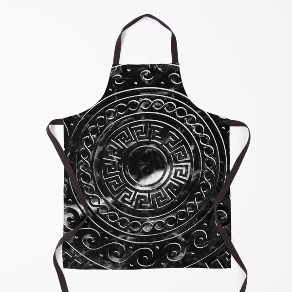 Item preview, Black White Marble Greek Key Circle Design designed and sold by Yiorgos Designs.
