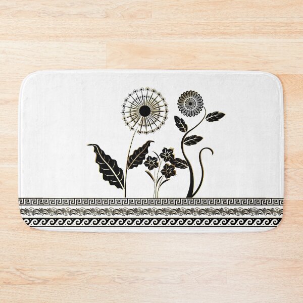 Item preview, Llave griega Meandros Black on Gold Flowers Colección Yiorgos designed and sold by Yiorgos Designs.
