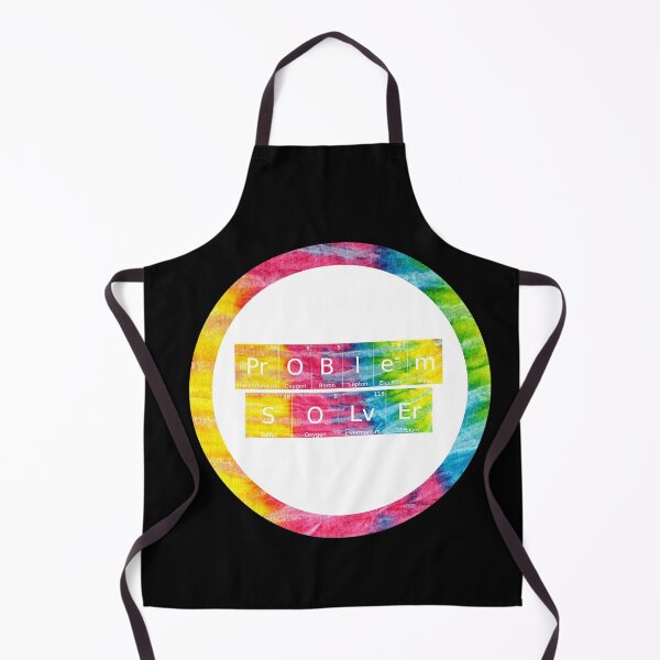 Item preview, Problem Solver written in Chemistry Periodic Table Elements in tie dye font on black background designed and sold by UncleStuScience.