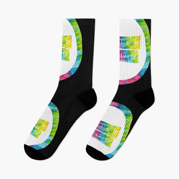 Item preview, Problem Solver written in Chemistry Periodic Table Elements in tie dye font on black background  designed and sold by UncleStuScience.