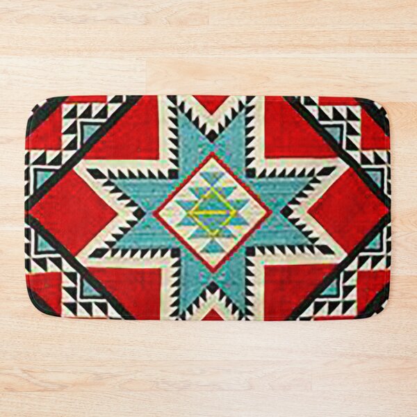 Item preview, Southwestern Blanket Design, Navajo Blanket Design, Native American Art, Indian pattern, Turquise Red Black, Aztec design, Geometric pattern, tom keys designed and sold by Nostrathomas66.