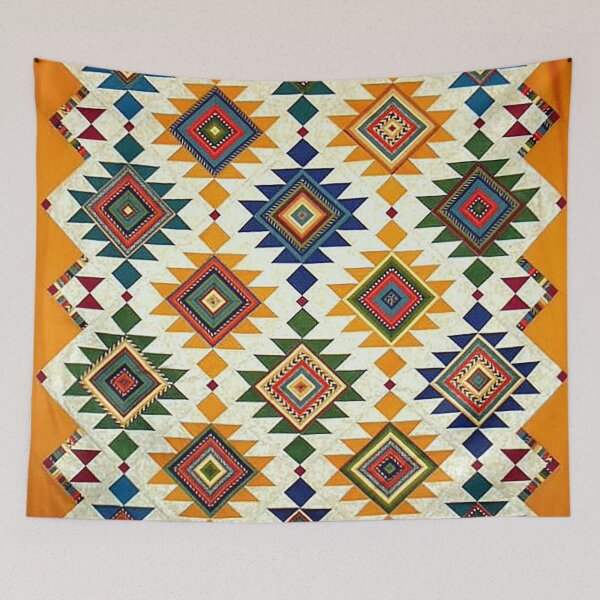 Item preview, Navajo Blanket pattern, Southwestern Art, Native American Art, Yellow, Green, Red pattern,geometric pattern, tom keys designed and sold by Nostrathomas66.
