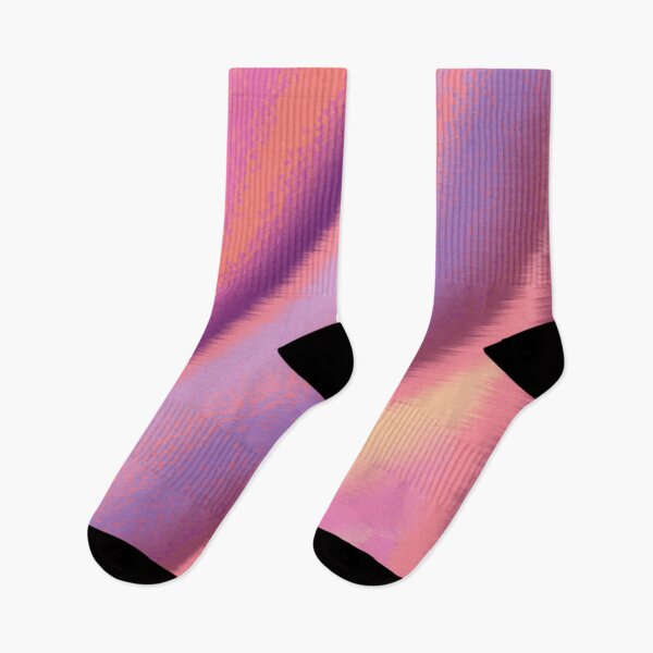 Item preview, Glitchy modern pastel wavy rainbow stripes 2 - warm orange, pink, purple designed and sold by misentangled.