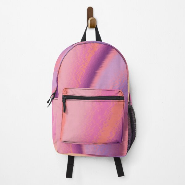 Item preview, Glitchy modern pastel wavy rainbow stripes 2 - warm orange, pink, purple designed and sold by misentangled.