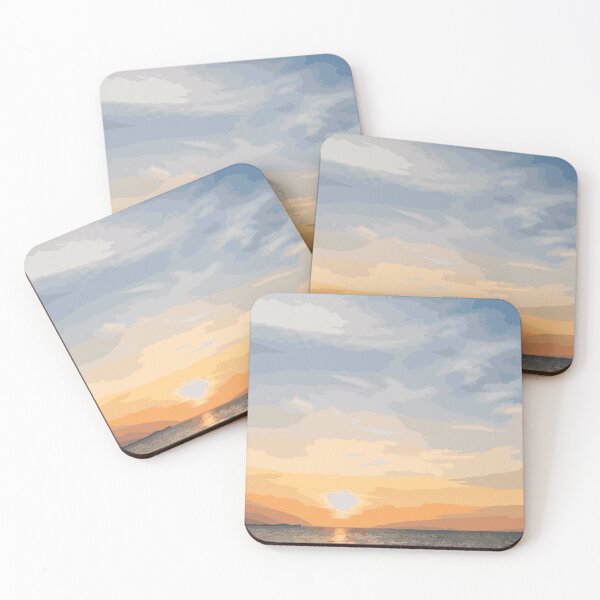 Item preview, sunset orange sunlight sundown in the far sea designed and sold by HStudioPrints.