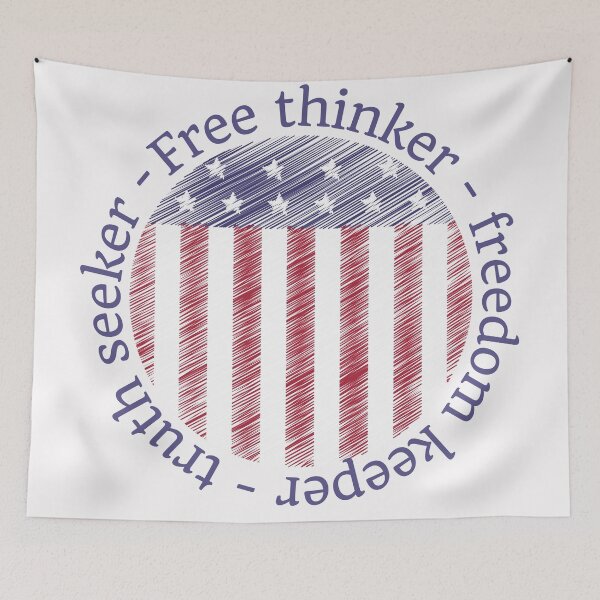 Item preview, Free thinker freedom keeper truth seeker, American flag design designed and sold by Auntieck.