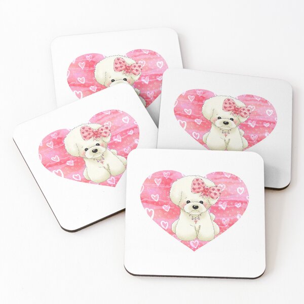 Item preview, White Poodle,  Pink Heart designed and sold by SpiritLiving.