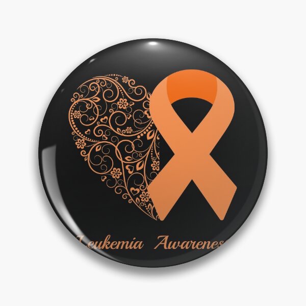 Item preview, Leukemia Cancer Awareness Floral Heart Orange Ribbon designed and sold by Cancer Support  Regal Studio.