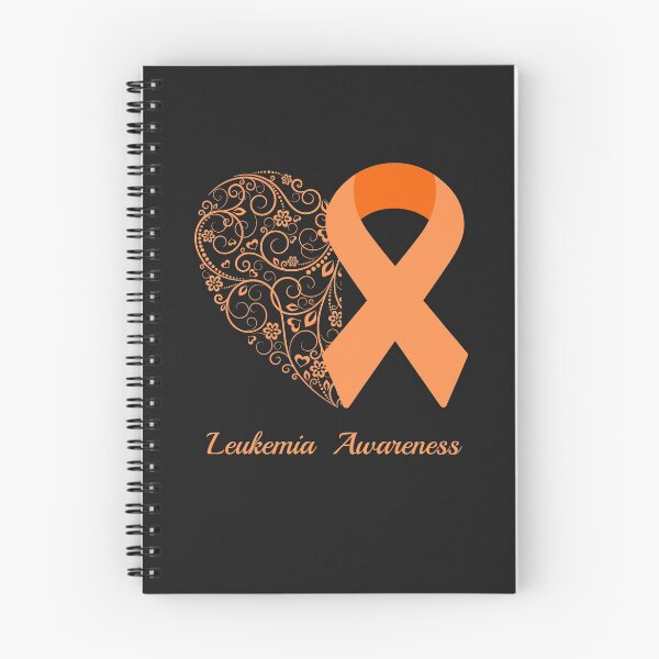 Item preview, Leukemia Cancer Awareness Floral Heart Orange Ribbon designed and sold by Cancer Support  Regal Studio.