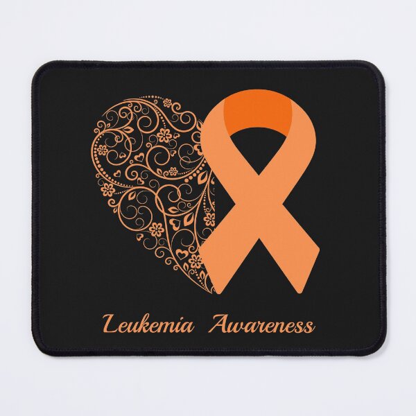 Item preview, Leukemia Cancer Awareness Floral Heart Orange Ribbon designed and sold by Cancer Support  Regal Studio.