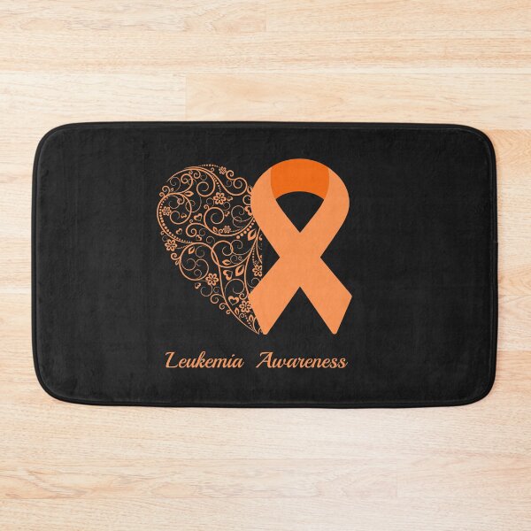 Item preview, Leukemia Cancer Awareness Floral Heart Orange Ribbon designed and sold by Cancer Support  Regal Studio.