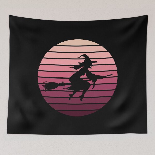 Item preview, Witch flying her broom, Lovers of the Pink designed and sold by OrquideaCR.
