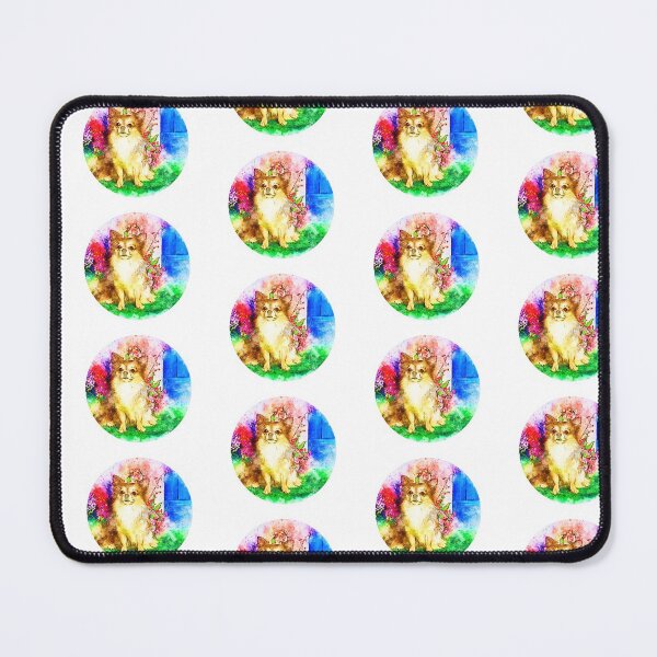 Item preview, Dog surrounded by colorful flowers in nature designed and sold by brendanre.