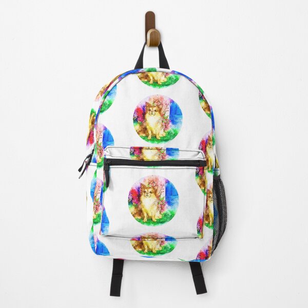 Item preview, Dog surrounded by colorful flowers in nature designed and sold by brendanre.