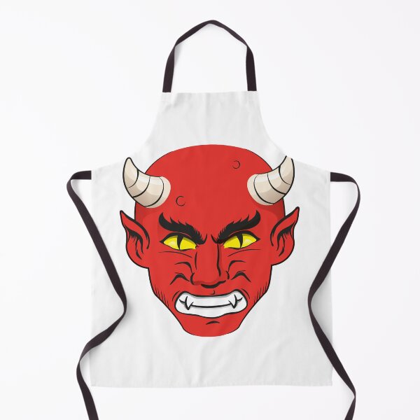 Item preview, Illustration of the head of a demon, red with a nervous guy with horns and yellow eyes designed and sold by LucianoCosmo.