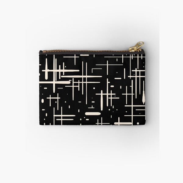 Item preview, Mid-Century Modern Kinetikos Pattern in Black and Almond Cream designed and sold by kierkegaard.