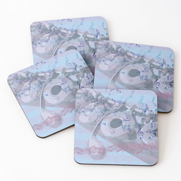 Item preview, Colourful Flute and Vintage Music - Blue designed and sold by Jazznote.