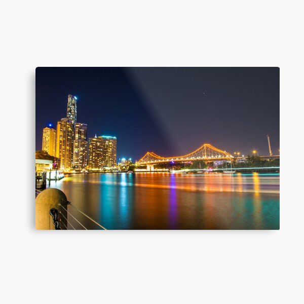 Brisbane Story Bridge at Night Metal Print