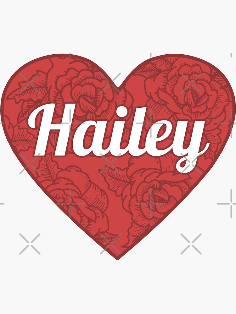 hailey-first-name-in-a-floral-heart-label-sticker-for-sale-by-arlan