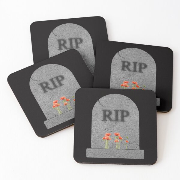 Item preview, Halloween RIP tombstone with poppies designed and sold by Marcia Motivos.