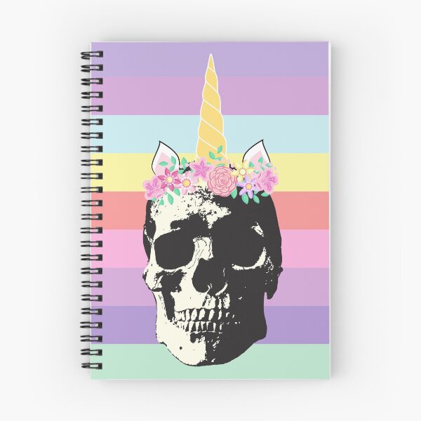Item preview, Fairytail Unicorn Horn Flower Crowned Skull designed and sold by DeMomentoMori.