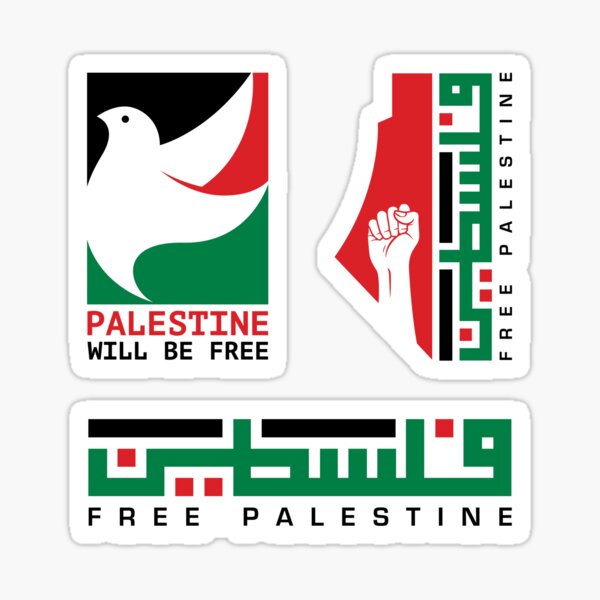 Free Palestine Stickers Pack #1- Resistance Freedom Palestinian Map Flag Design Sticker