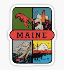 Maine Lobster Sailing Vintage Travel Decal Sticker