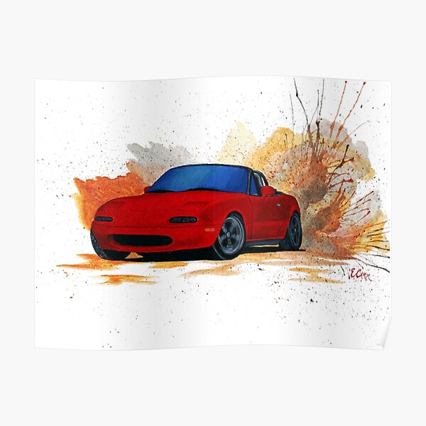 Mazda Miata Drift Painting Poster