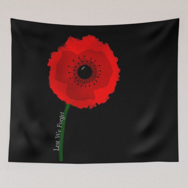Item preview, Single Poppy Flower Lest We Forget (right leaning) designed and sold by Noelle Hyra.