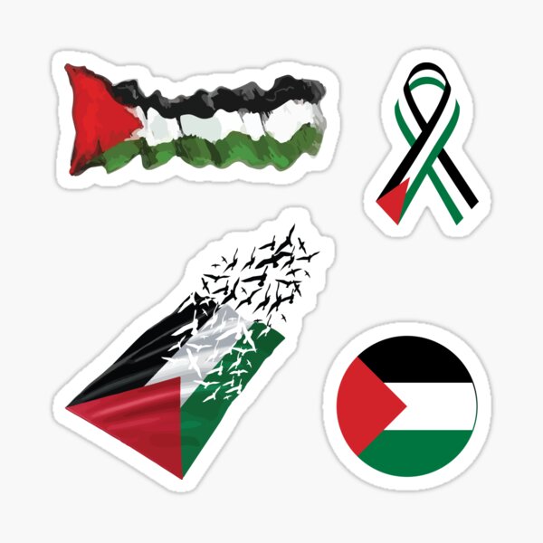 "Flag of Free Palestine Palestinian Freedom Solidarity Stickers Pack1 ...
