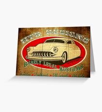 HTR Designs Barely Legal Kustoms garage Greeting Card