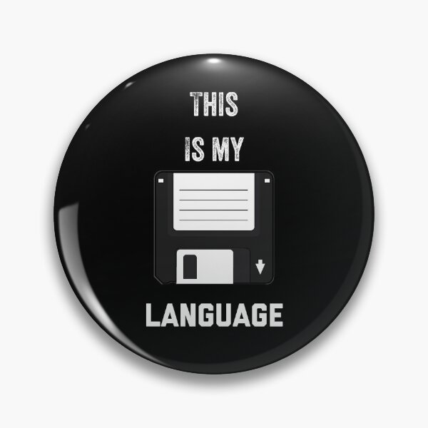 Item preview, This is my Language with Floppy Disc on black background designed and sold by UncleStuScience.