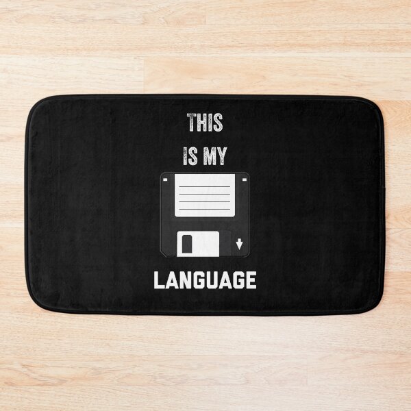 Item preview, This is my Language with Floppy Disc on black background designed and sold by UncleStuScience.