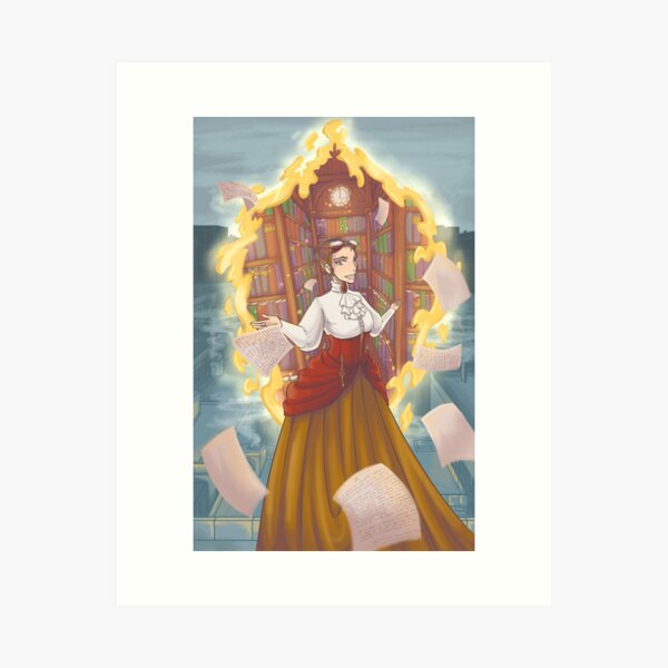Steampunk Librarian Art Print
