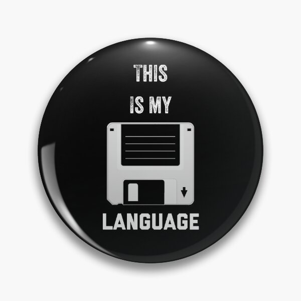 Item preview, This is my Language with Floppy Disc on black background designed and sold by UncleStuScience.