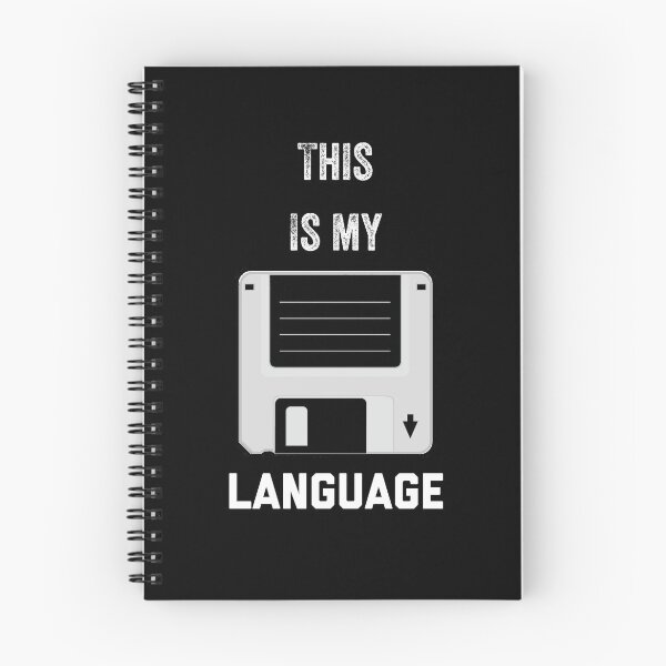 Item preview, This is my Language with Floppy Disc on black background designed and sold by UncleStuScience.
