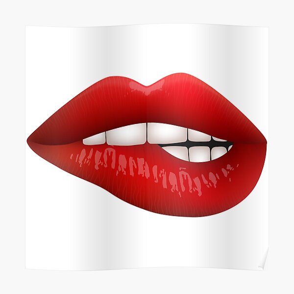 Hot Red Lips Biting Sexually Explicit Poster For Sale By Punpedia