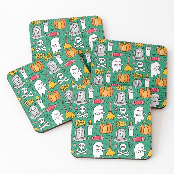 Item preview, Cute Halloween Doodle Art with Ghosts, Tombstones and Pumpkins designed and sold by SLAG-Creative.