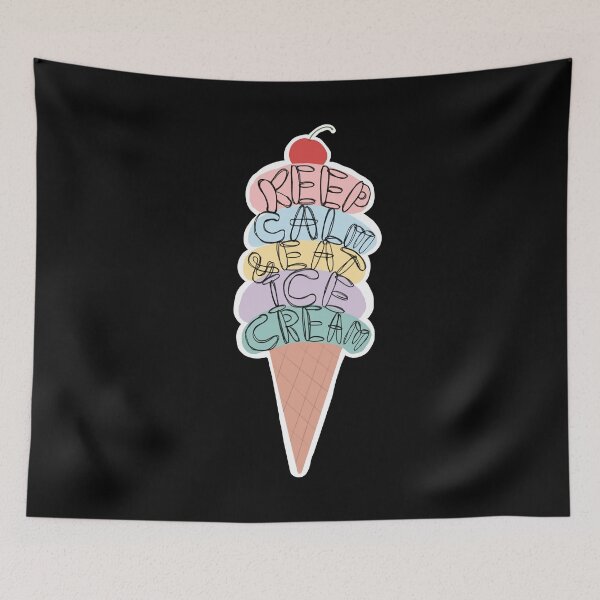 Item preview, Keep calm and eat ice cream - ice cream lover - black  designed and sold by Fatamimosh.