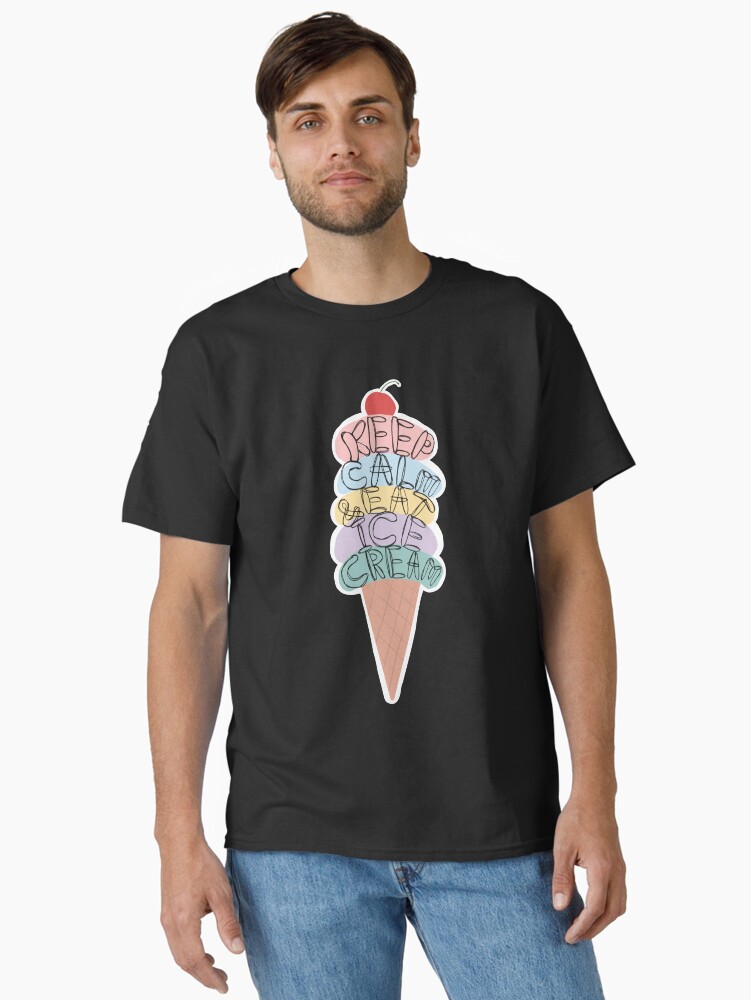 Thumbnail 1 of 7, Classic T-Shirt, Keep calm and eat ice cream - ice cream lover - black designed and sold by Fatamimosh.