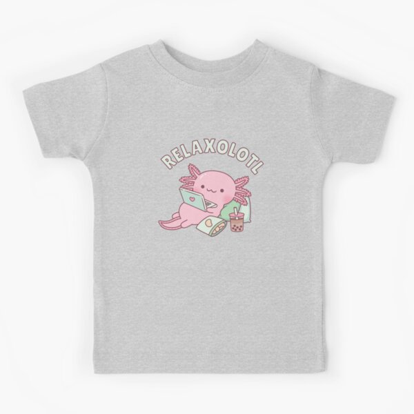 Cute Relax A Lot Axolotl Funny Pun Kids T-Shirt