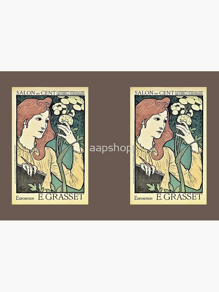 Beautiful red headed woman vintage art nouveau expo ad by aapshop