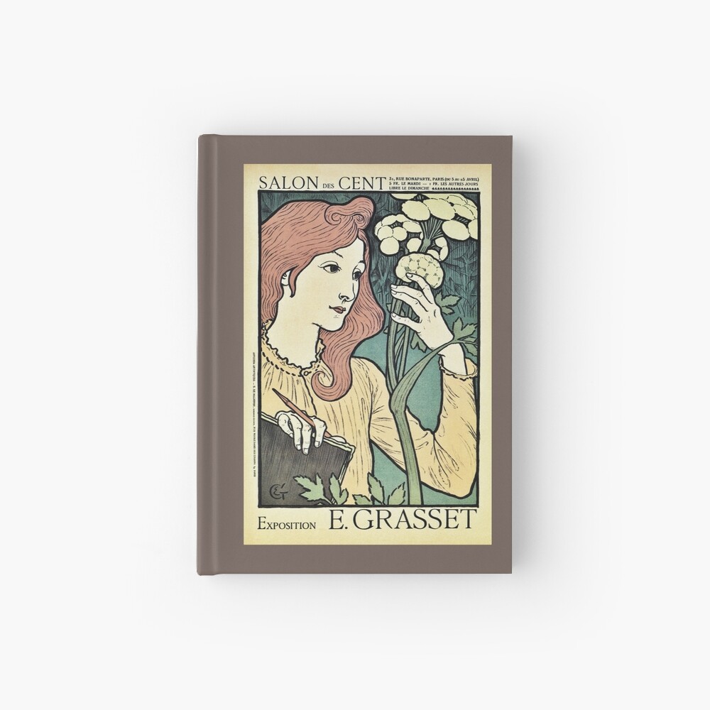 Beautiful red headed woman vintage art nouveau expo ad Hardcover Journal
