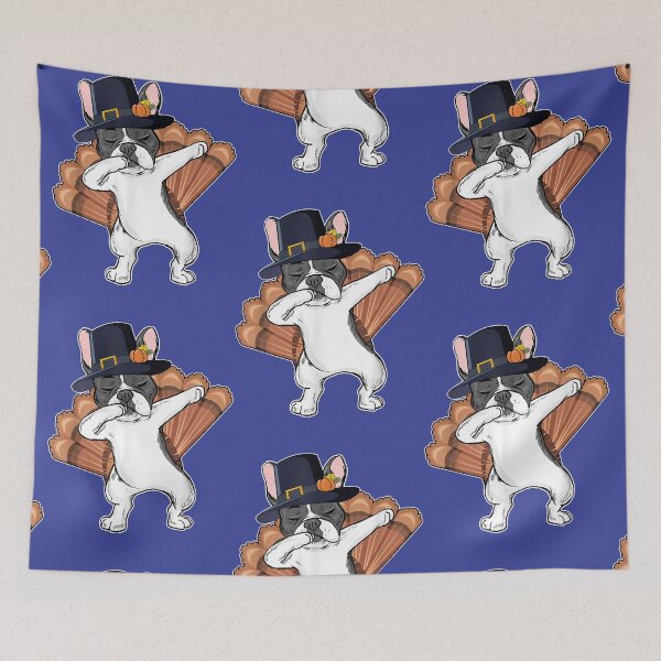 Item preview, French Bulldog Pilgrim Turkey Thanksgiving Dabing designed and sold by Clintoren.